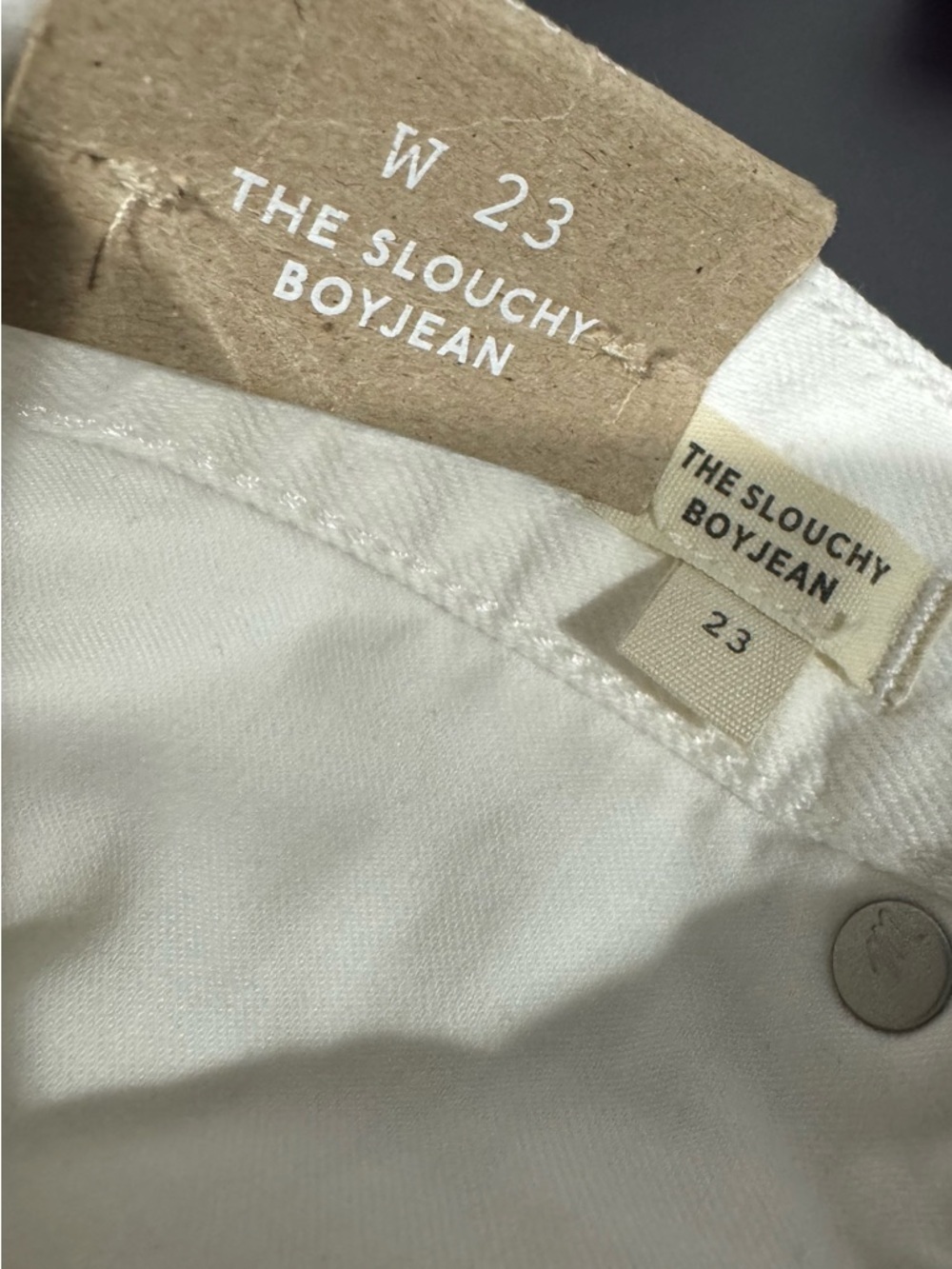 Madewell The Slouchy Boyjean White Denim Jeans Size 23 NEW - Picture 8 of 9